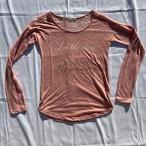 Maurices Pink Size Small Womans Long Sleeved Top With Saying